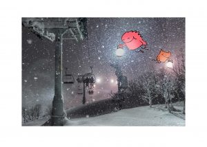 Night Skiing - Canvas Print