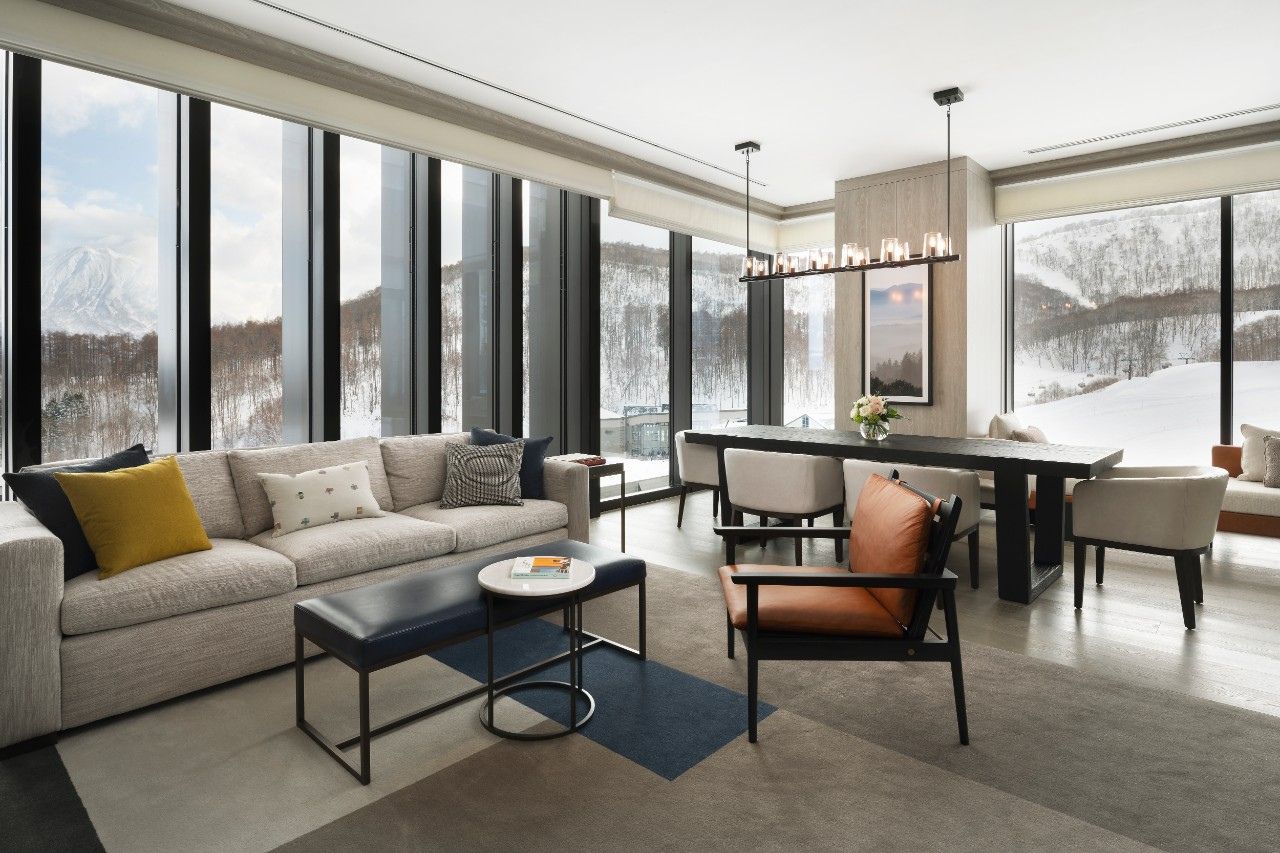 Five-star full-service hotel interior in Niseko